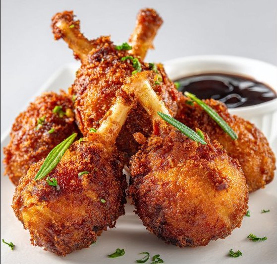 Crispy Indo-Chinese chicken lollipops served as an appetizer at House of Biryanis & Kebabs in Iselin, NJ